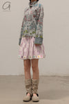 YANYAN KNITS woven plaid pleated skirt YYK-YYW24-0272-ZS purple